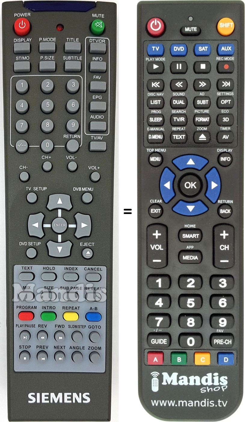 Replacement remote control 00647415