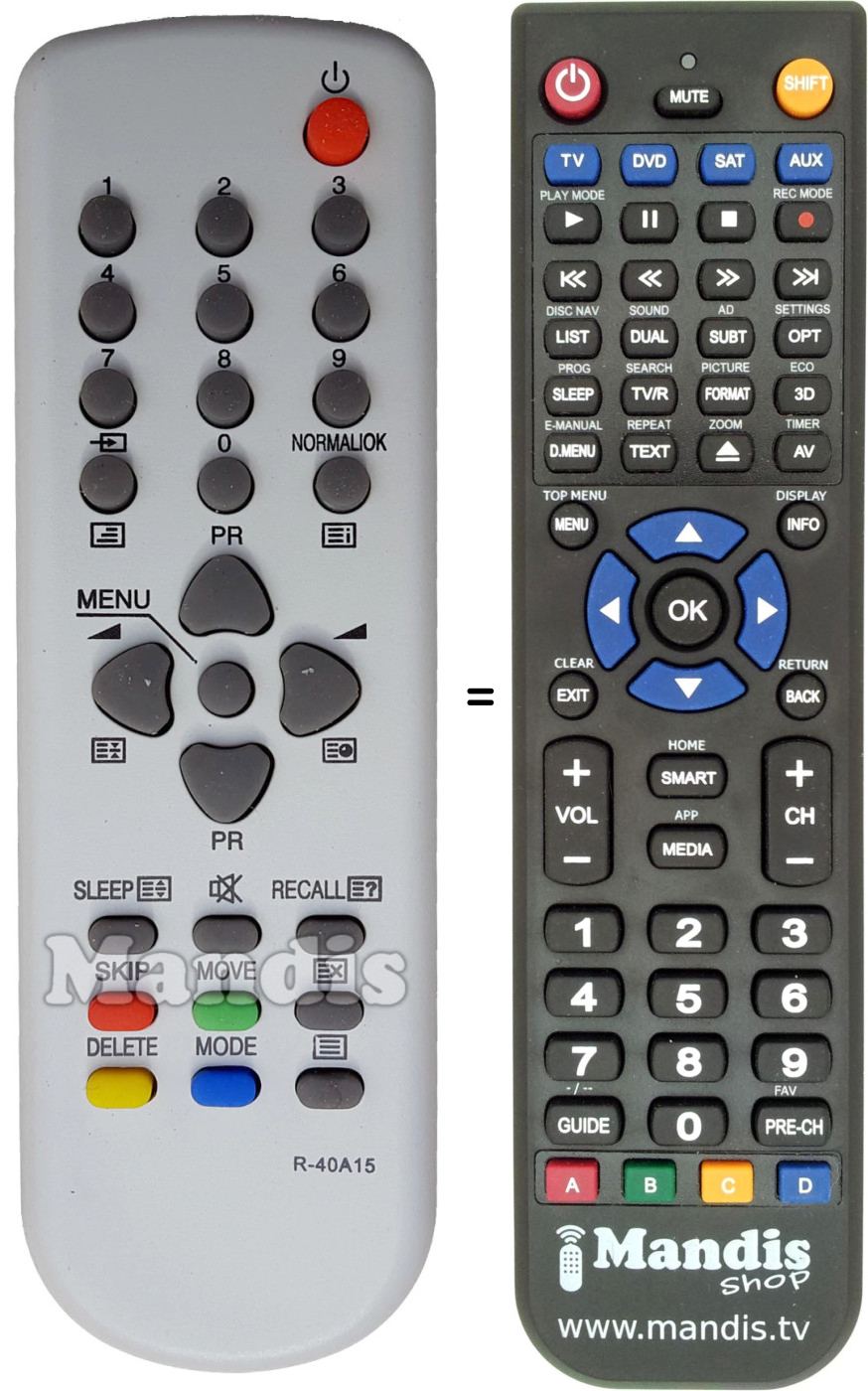 Replacement remote control Daewoo R-40A15