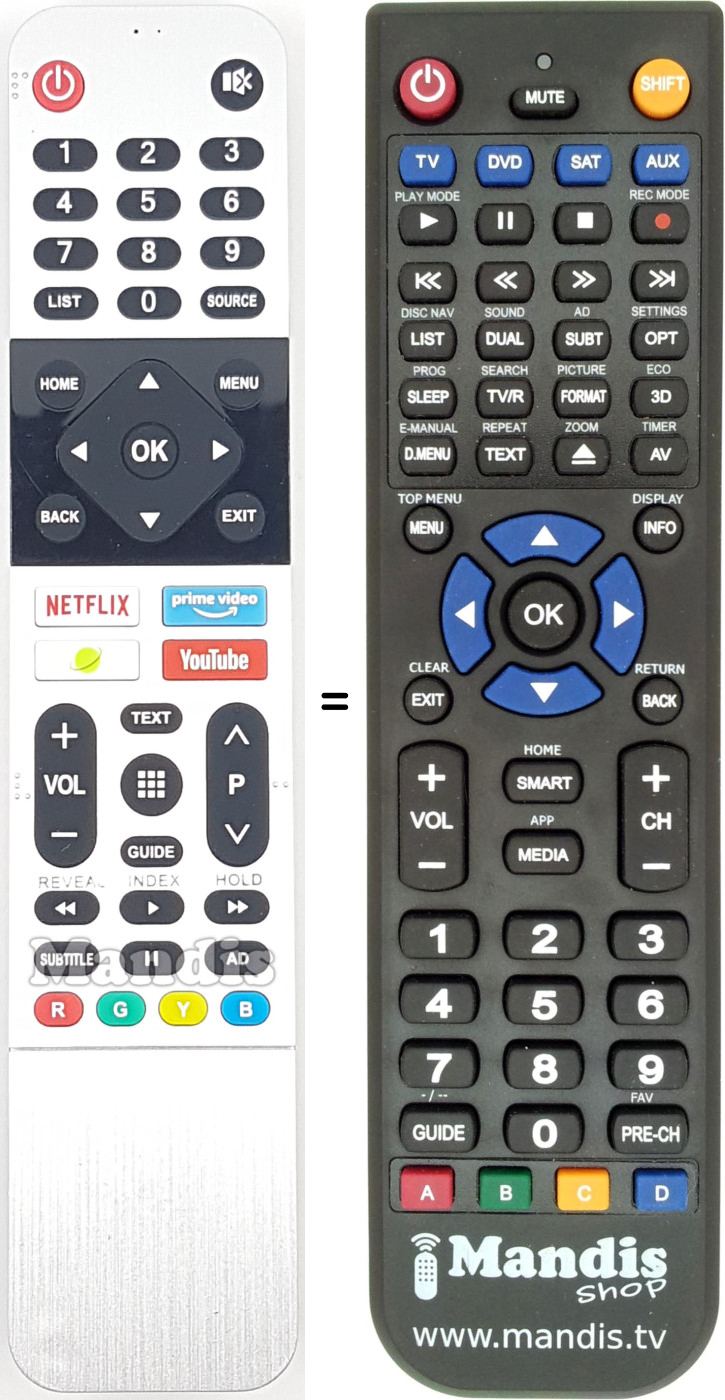 Replacement remote control 539C-268920-W010