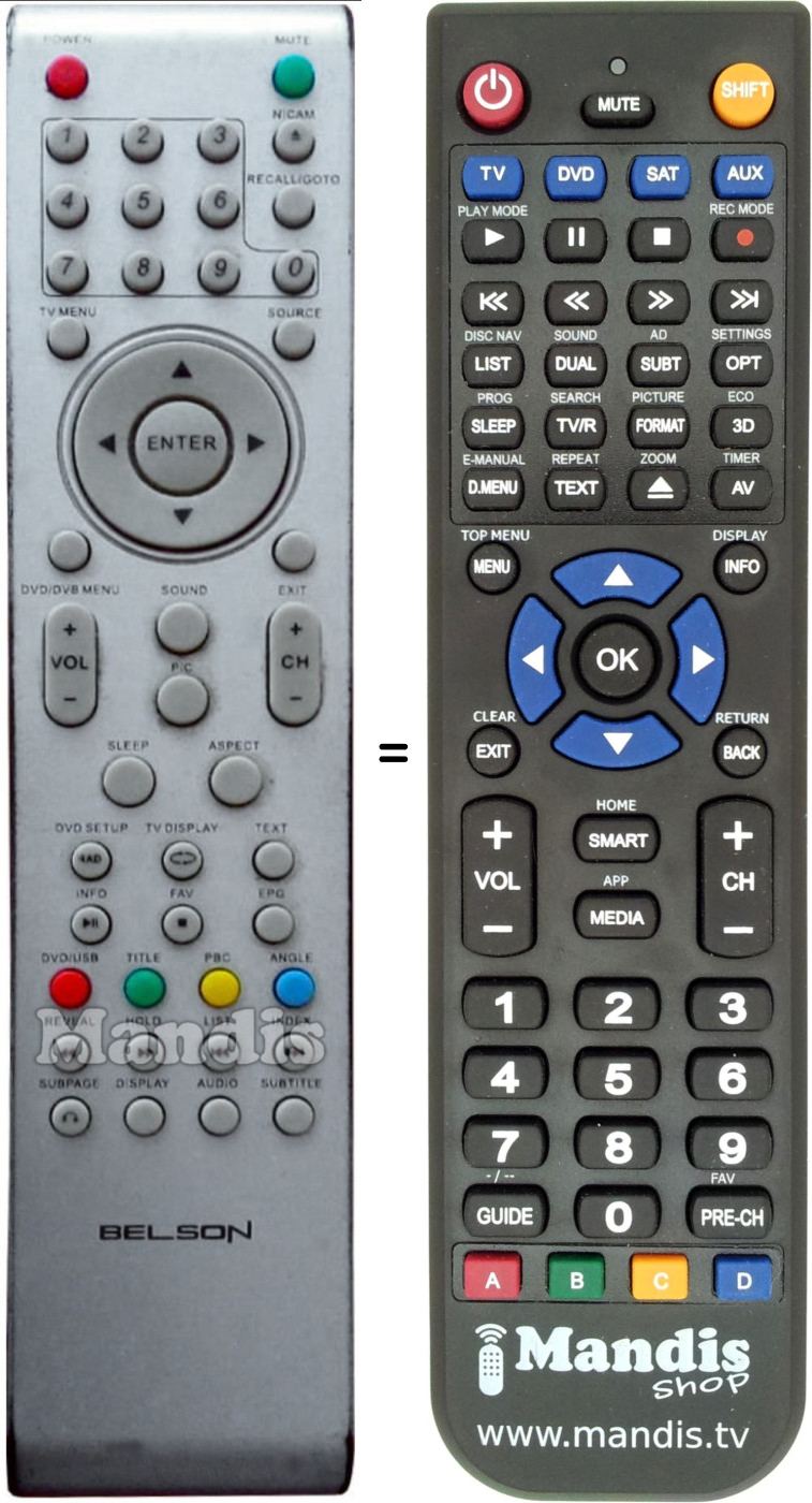 Replacement remote control BEL001