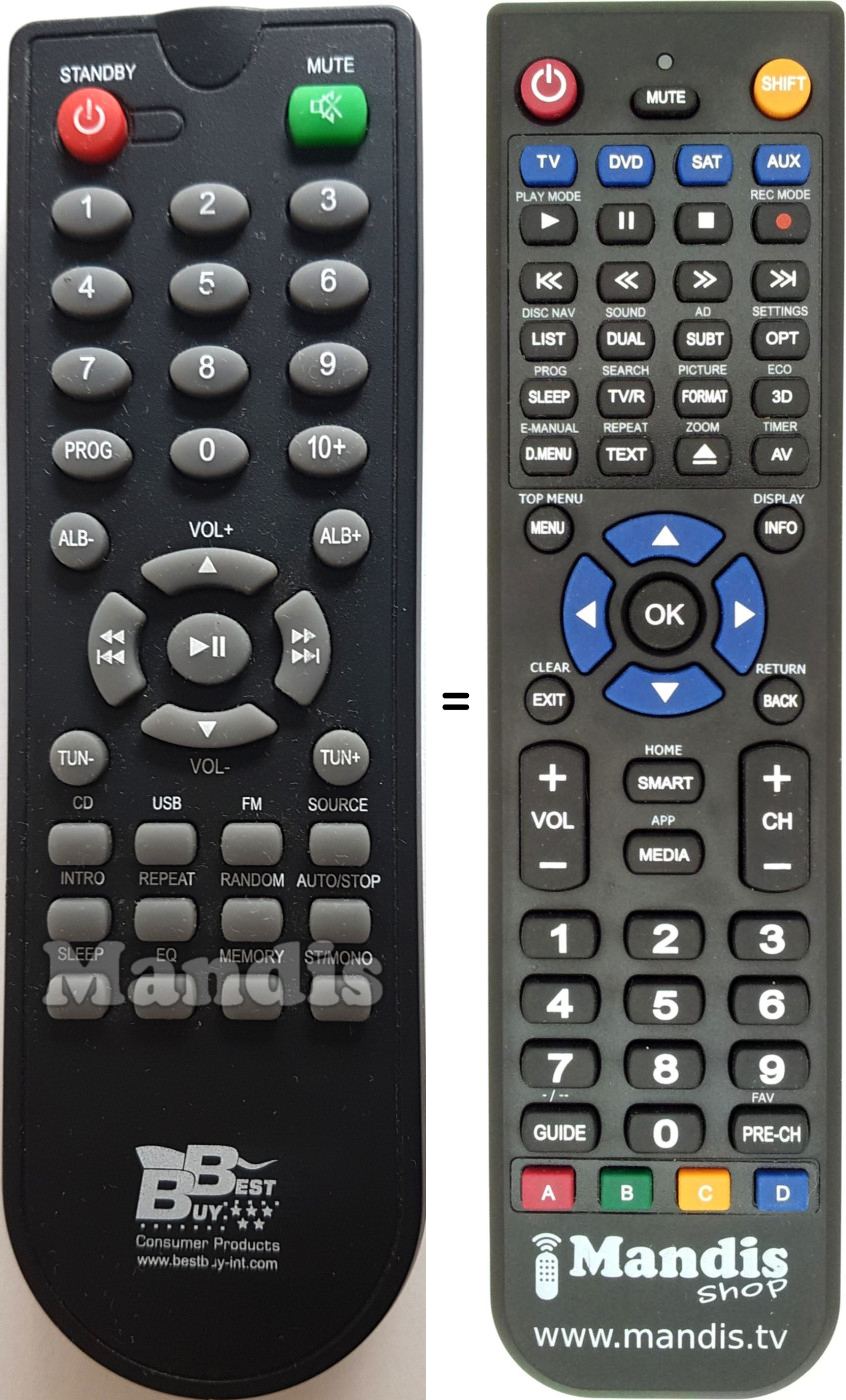 Replacement remote control Best Buy EASY-SOUND
