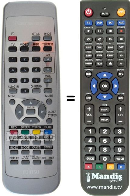 Replacement remote control Fujitsu P-RMS 302 S