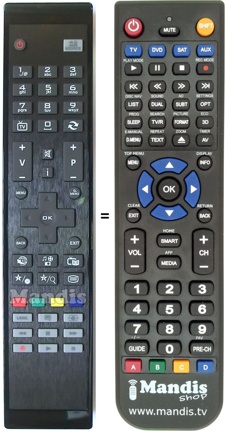 Replacement remote control Dual RC4822
