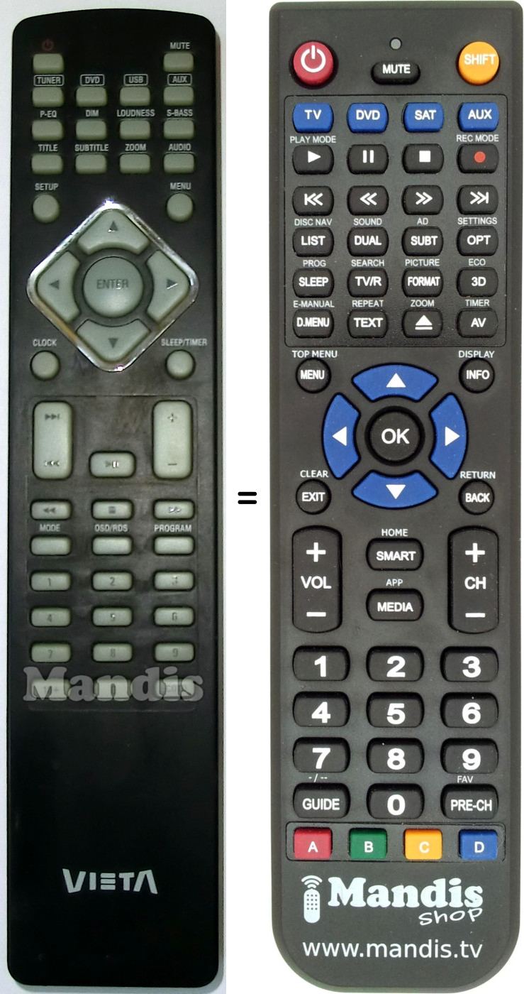 Replacement remote control VIETA VIE001