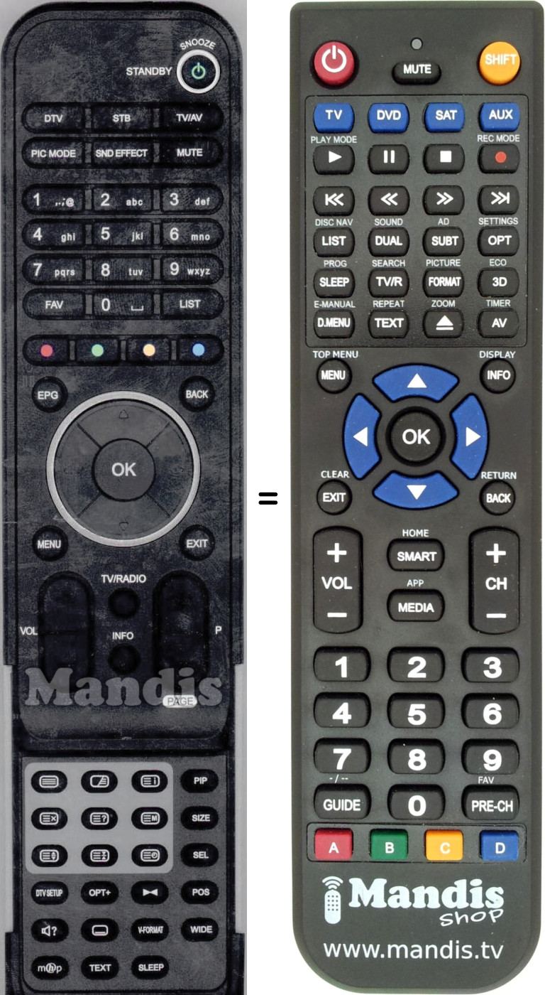 Replacement remote control Humax NR243