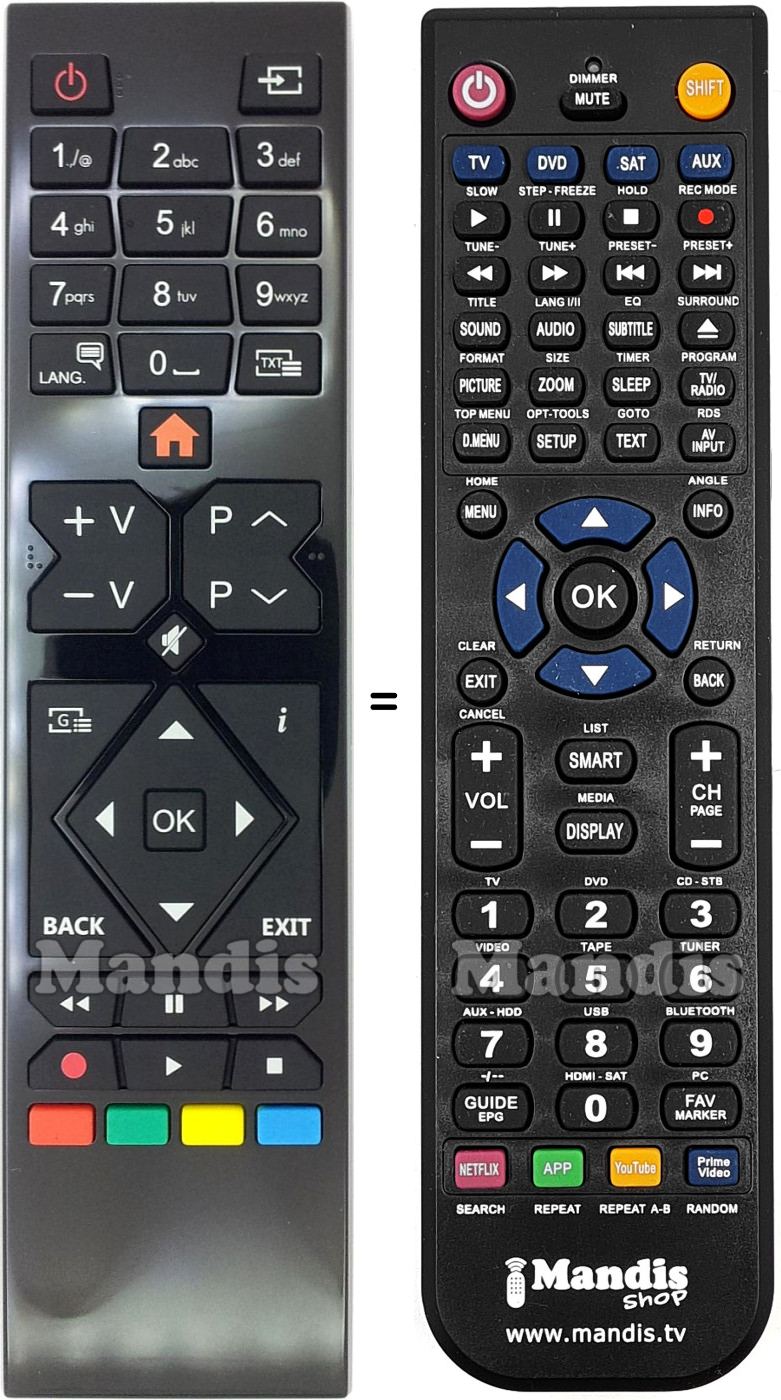Replacement remote control Finlux RC39105