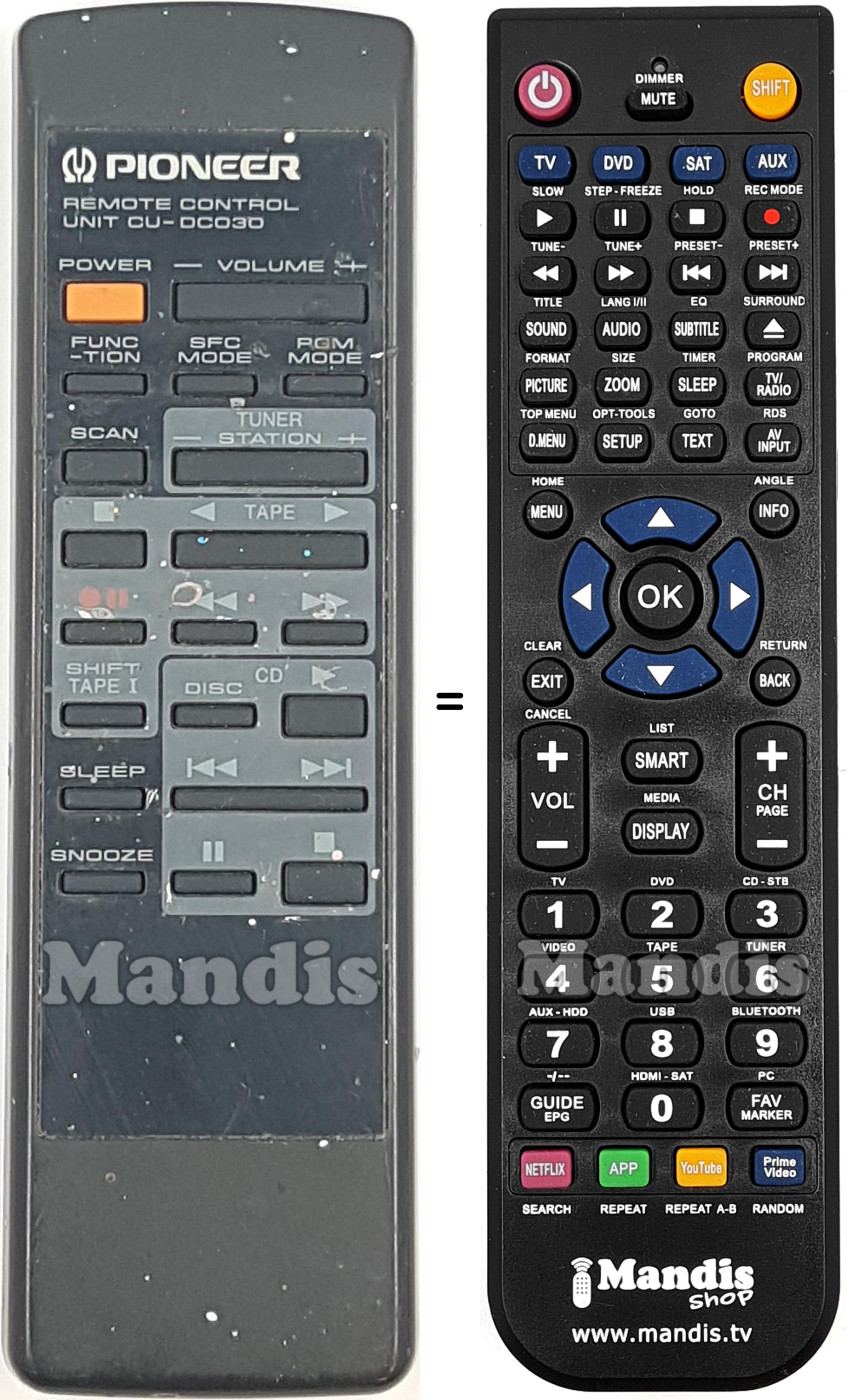 Replacement remote control Pioneer CUDC030