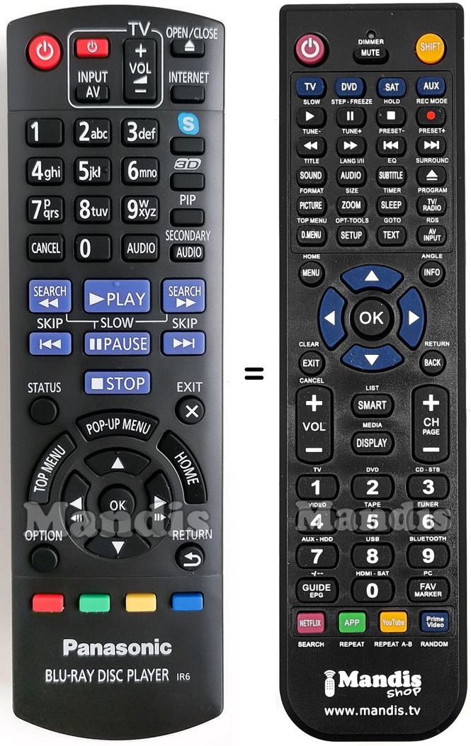 Replacement remote control National N2QAYB000722
