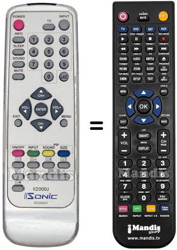 Replacement remote control IISONIC RC00041