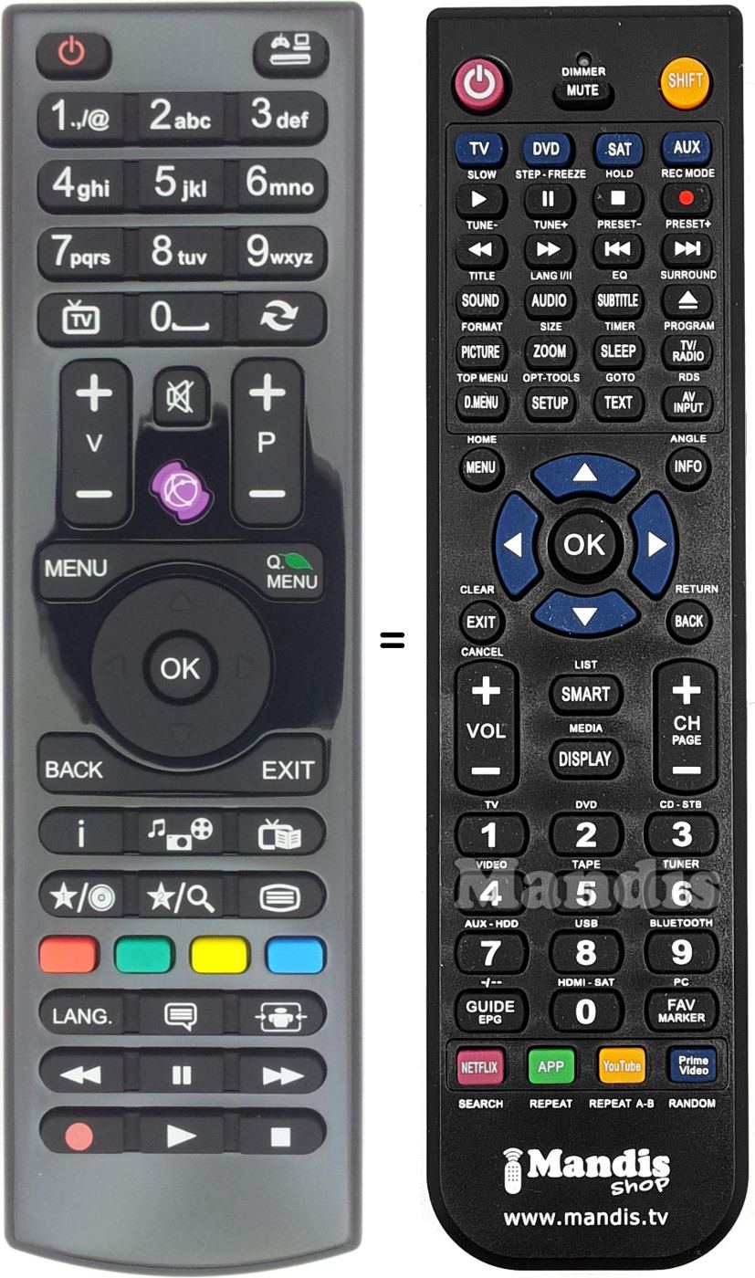 Replacement remote control Hitachi RC4870