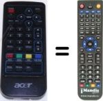Replacement remote control Acer HVS57201