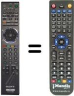 Replacement remote control Sony KDL-46 Z 5500