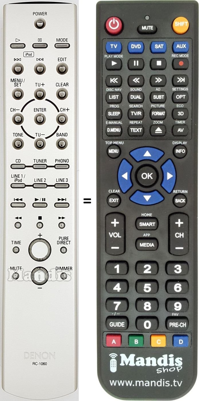Replacement remote control 00D3991080000
