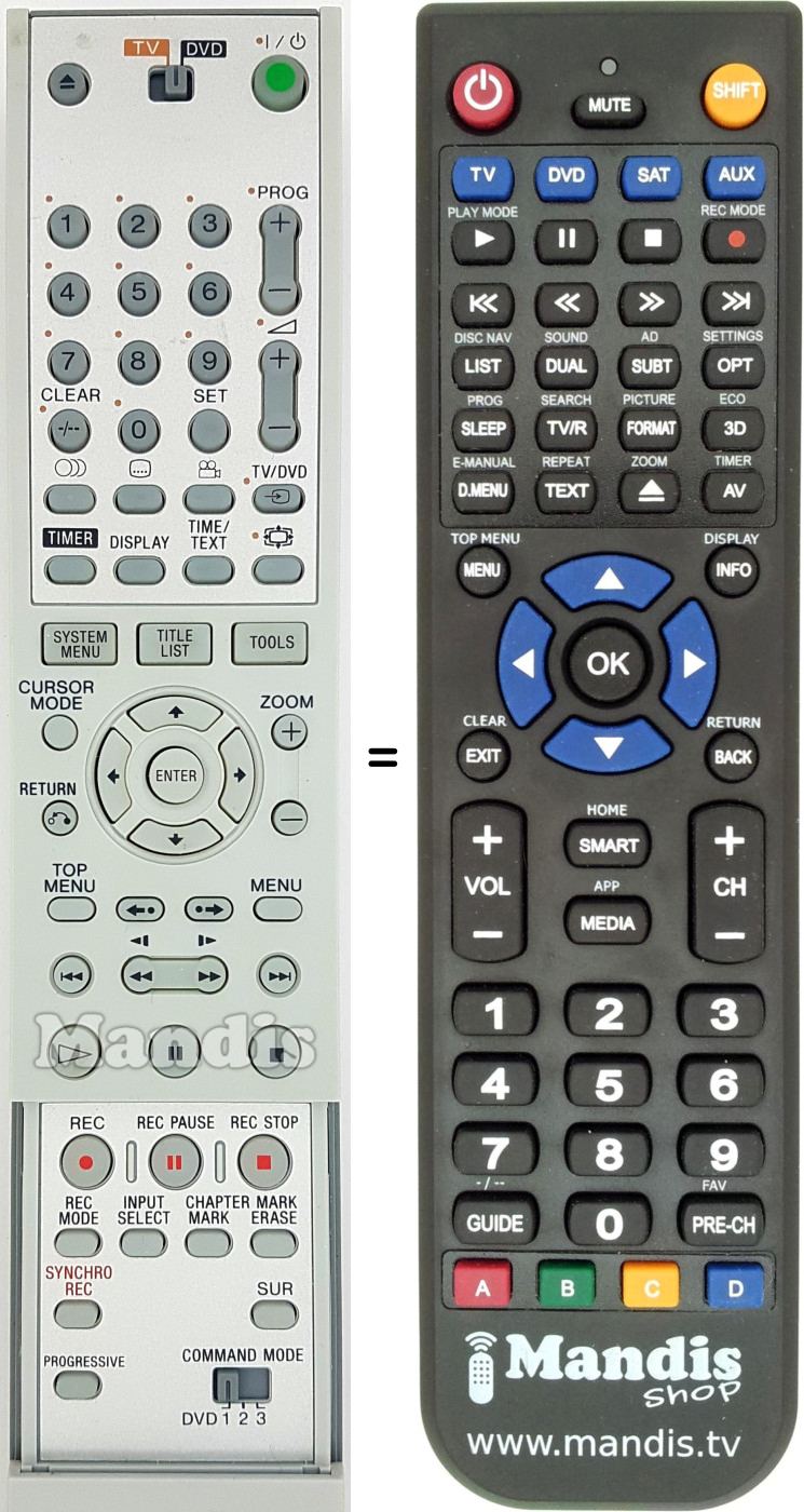 Replacement remote control Sony RMT-D205P