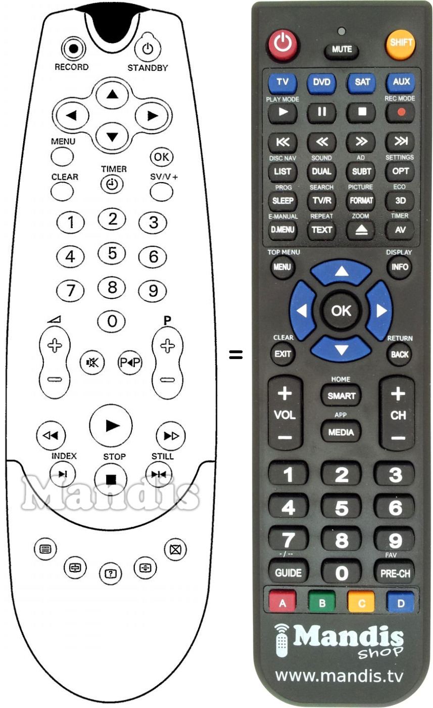 Replacement remote control KRIESLER REMCON965