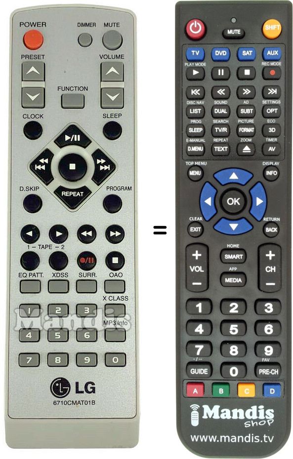 Replacement remote control 6710CMAT01B