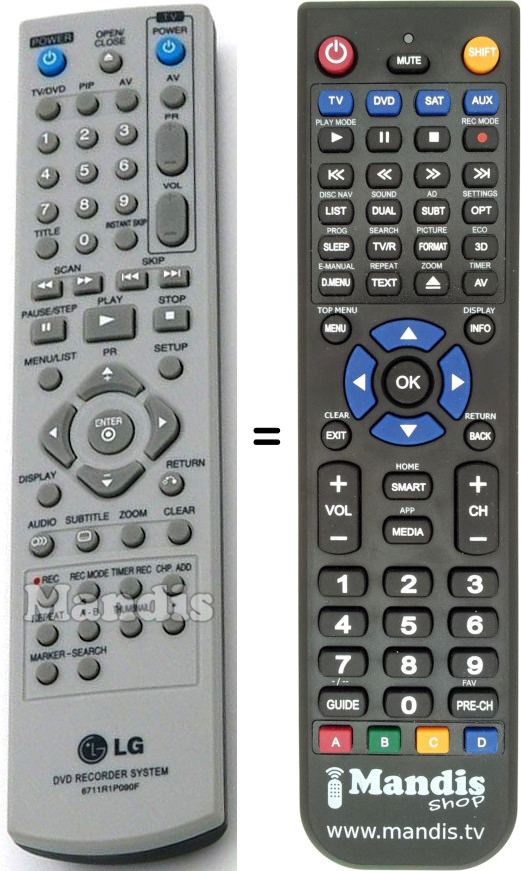 Replacement remote control Goldstar 6711R1P090F