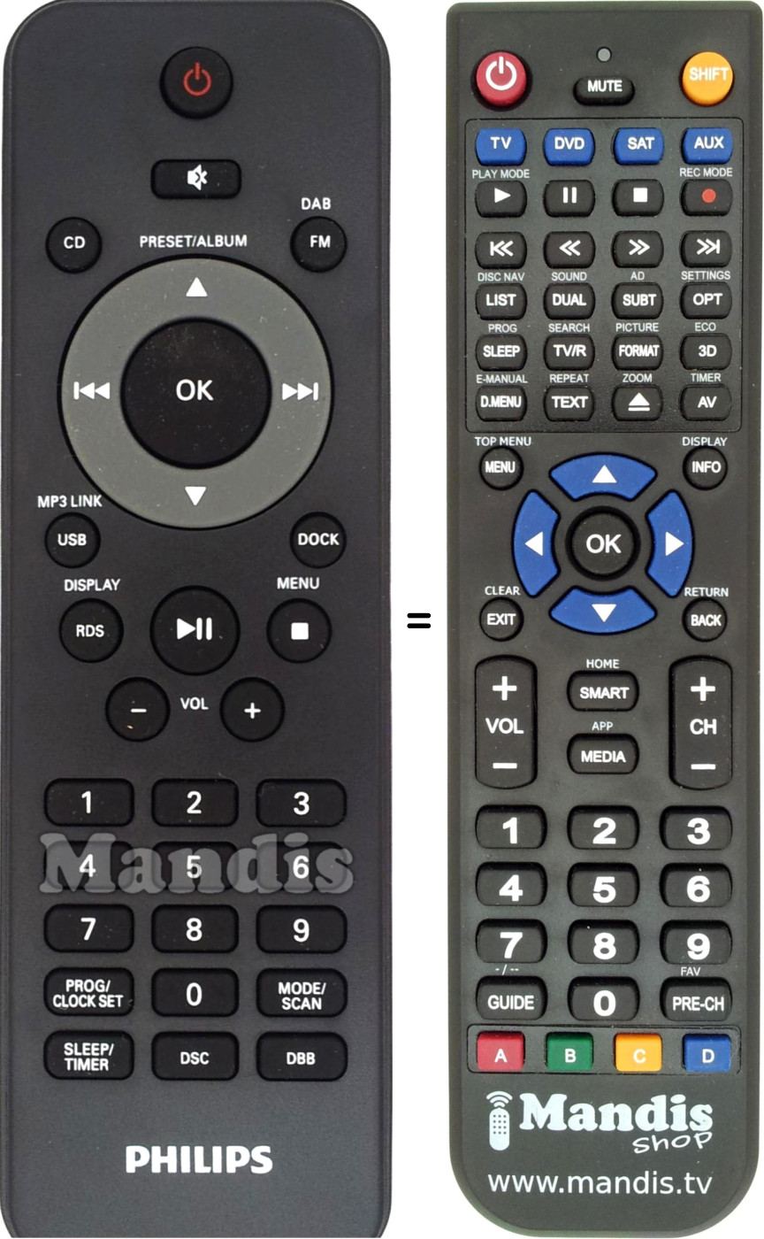 Replacement remote control Philips 996510049422
