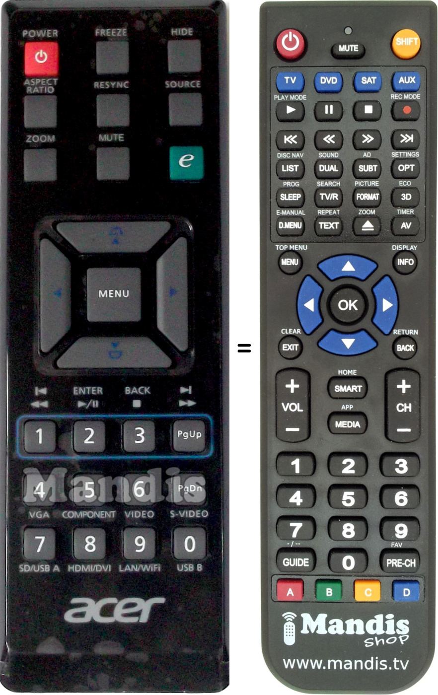 Replacement remote control Acer VZJCQ00001