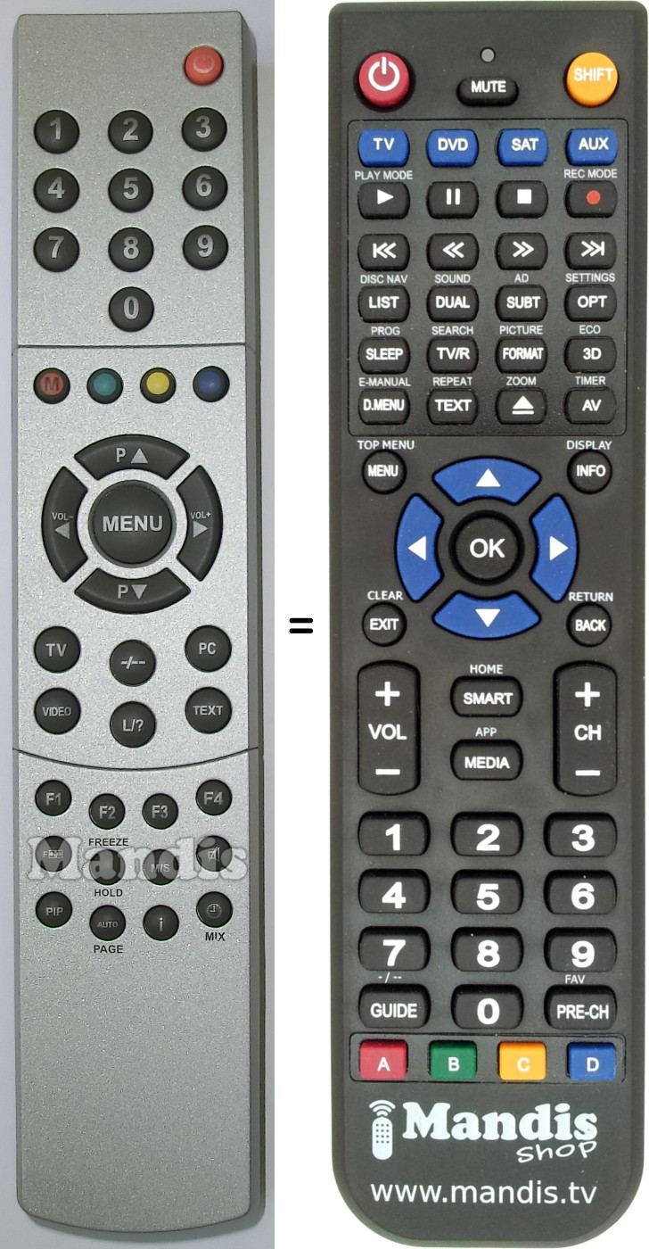 Replacement remote control Keysmart X52187R