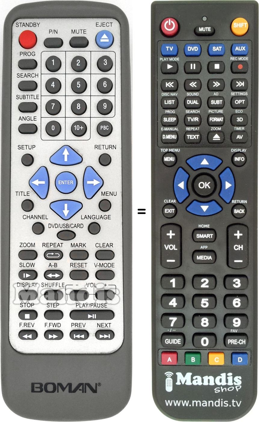 Replacement remote control VD Tech BOM002