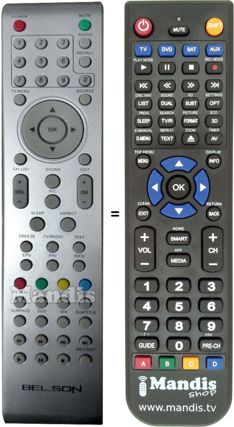 Replacement remote control Belson BSV2690