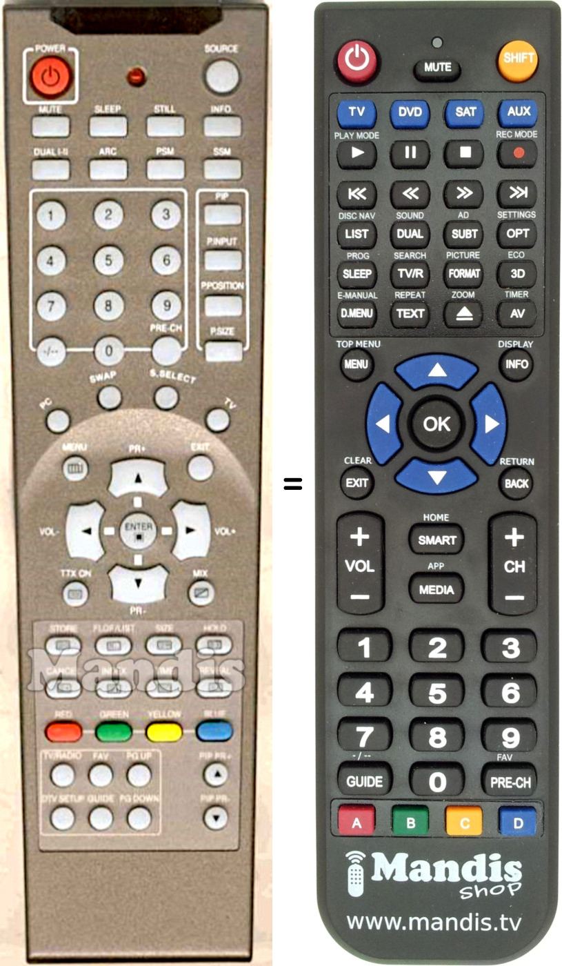 Replacement remote control Nec 135364