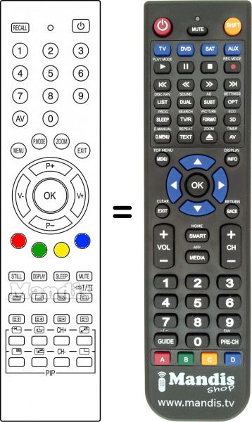 Replacement remote control Amstrad KP T5 C7