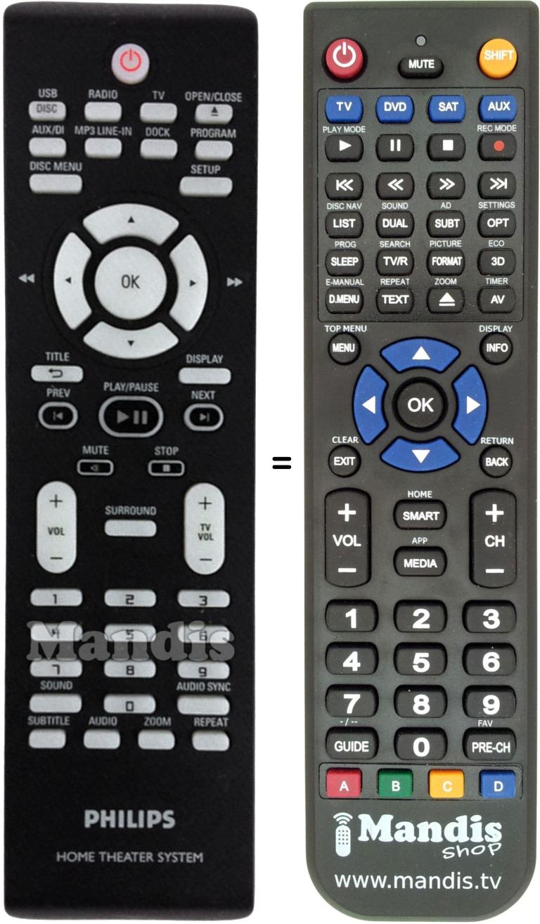 Replacement remote control Philips RC473901