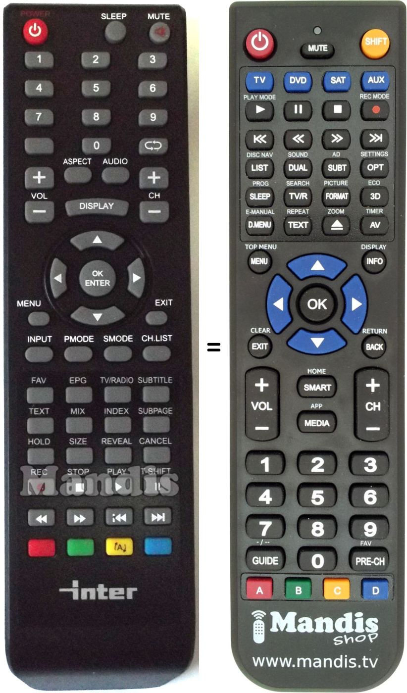 Replacement remote control Inter Inter003