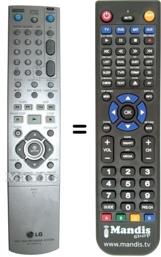 Replacement remote control LG 6711R1P071A