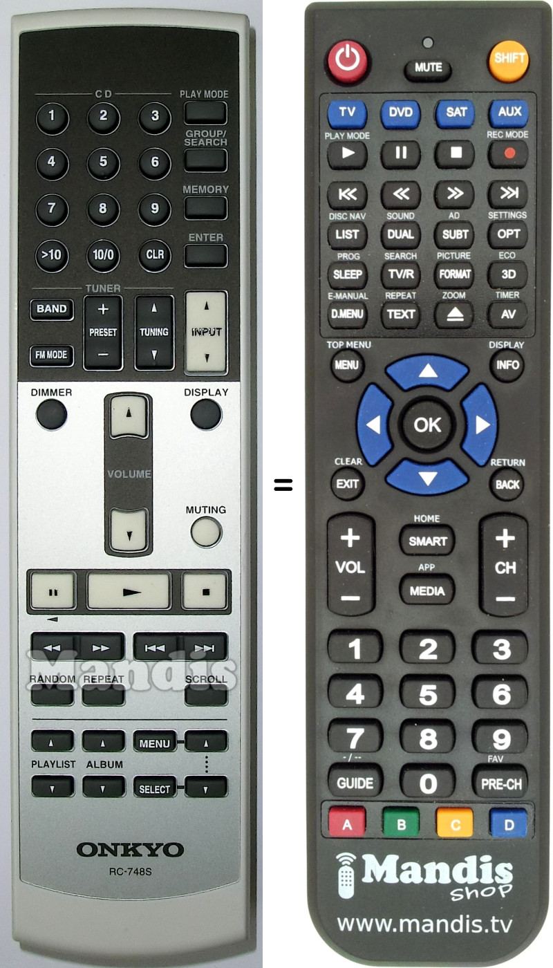 Replacement remote control Onkyo RC-748S