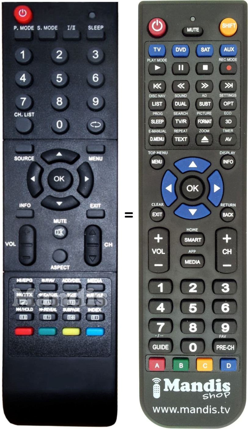Replacement remote control Q-MEDIA QLE 32 G 90
