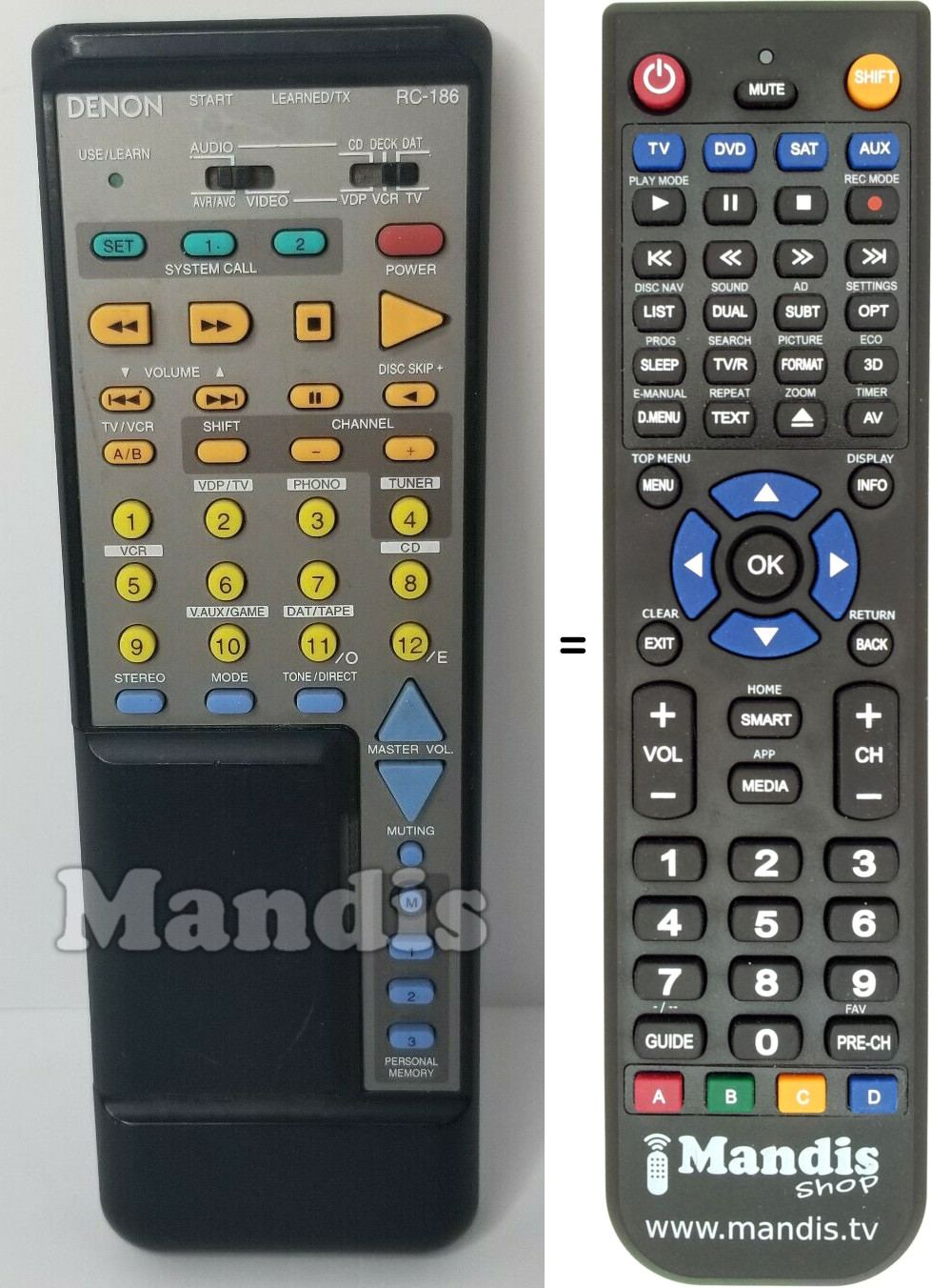 Replacement remote control RC-186