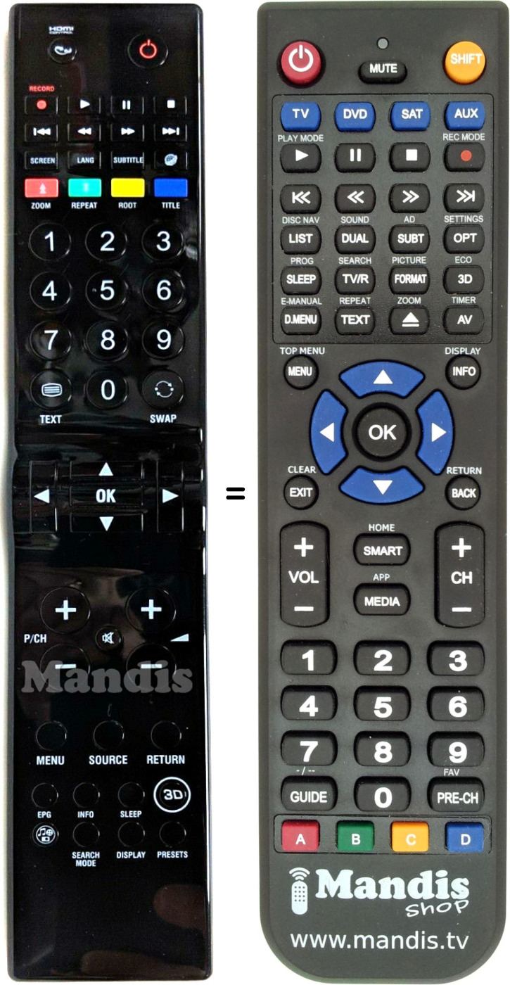 Replacement remote control RC5103