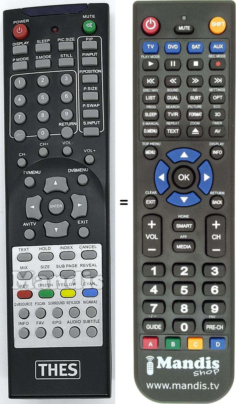 Replacement remote control THES REMCON776