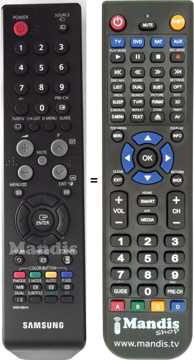 Replacement remote control Samsung BN59-00624A