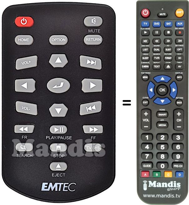 Replacement remote control Emtec N200
