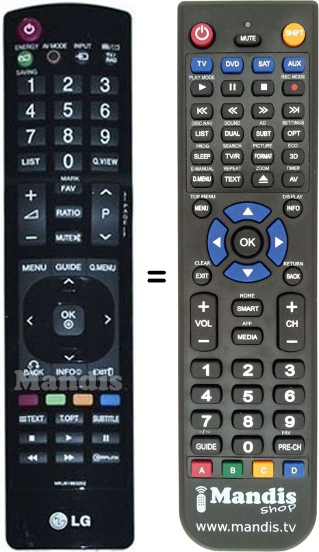 Replacement remote control LG MKJ61863202
