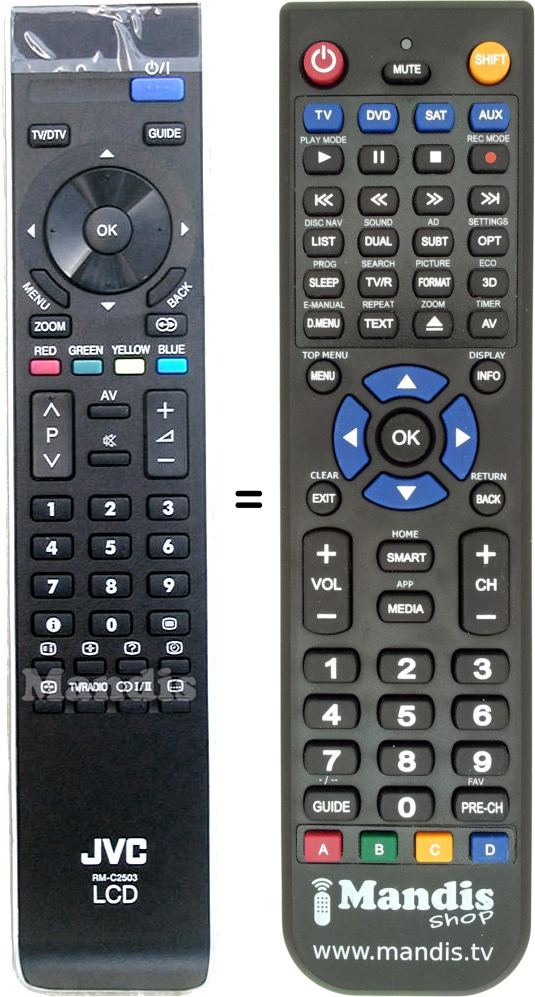Replacement remote control JVC RM-C2503
