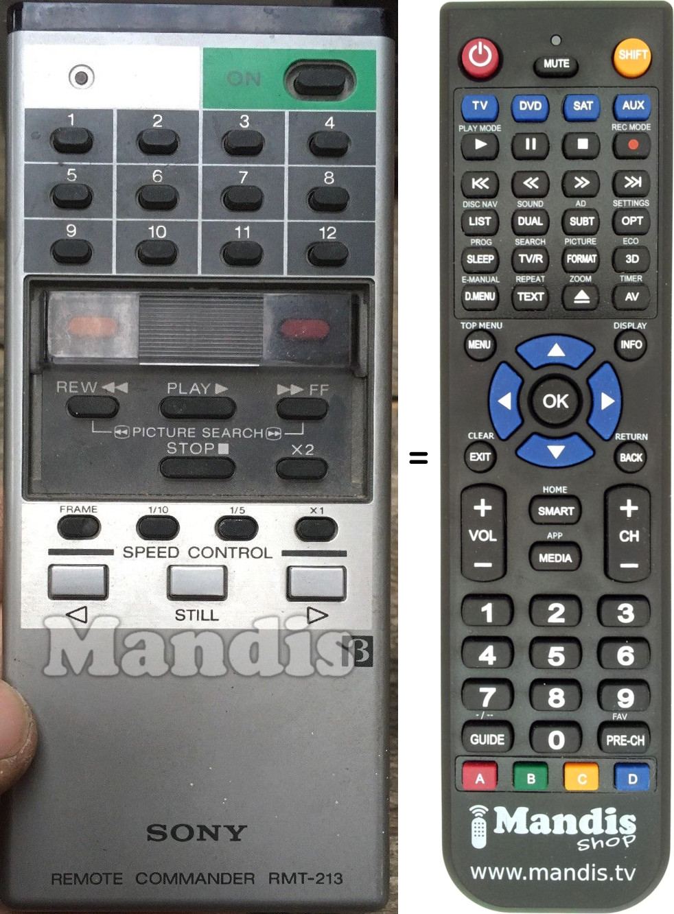 Replacement remote control RMT-213