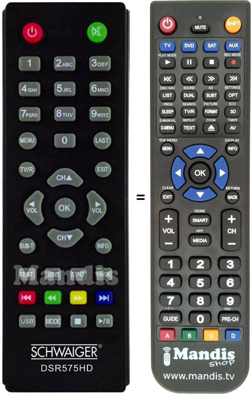 Replacement remote control Thomson DSR575HD