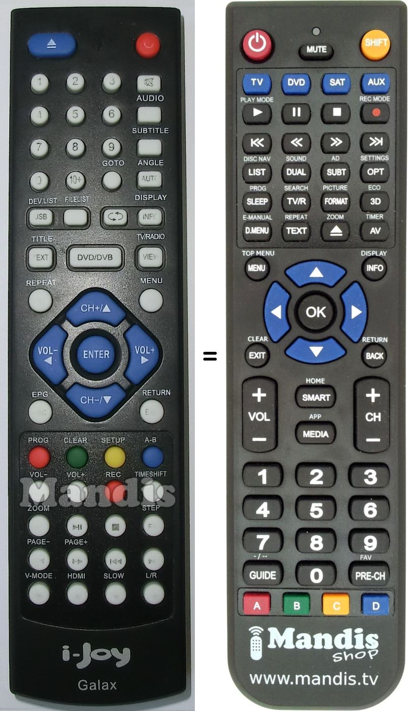 Replacement remote control Galax