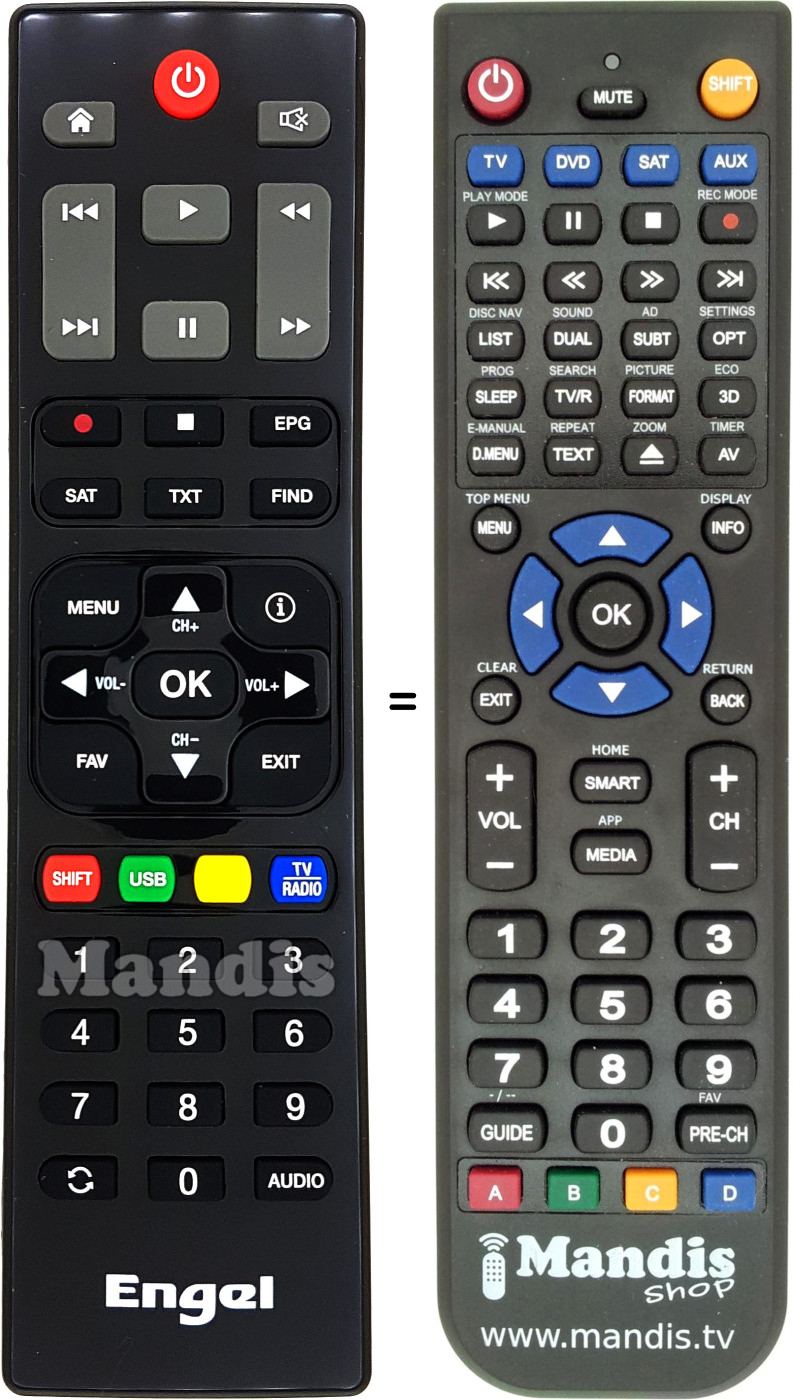 Replacement remote control RS8100Y