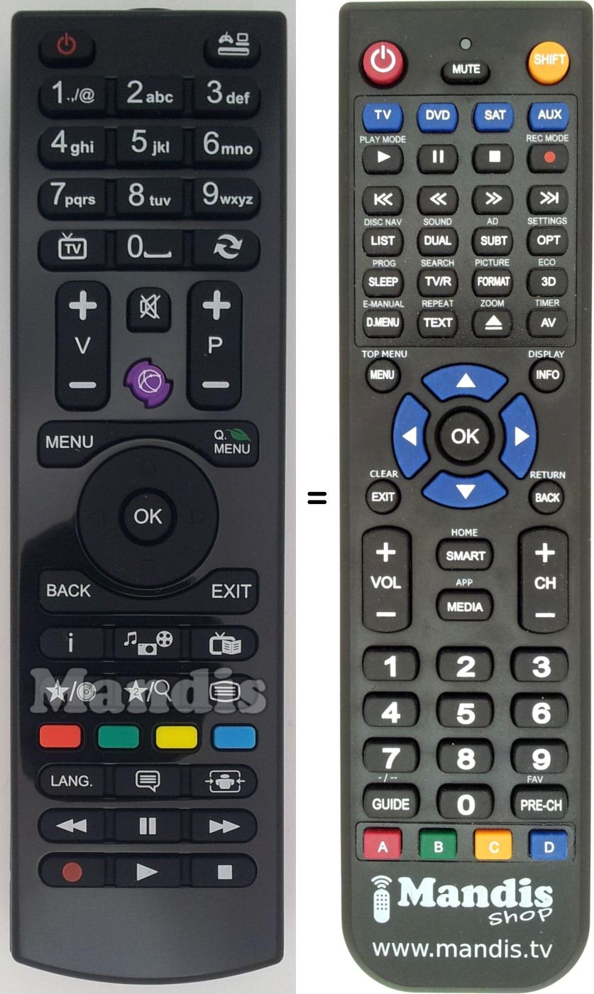 Replacement remote control MELICONI RC4810