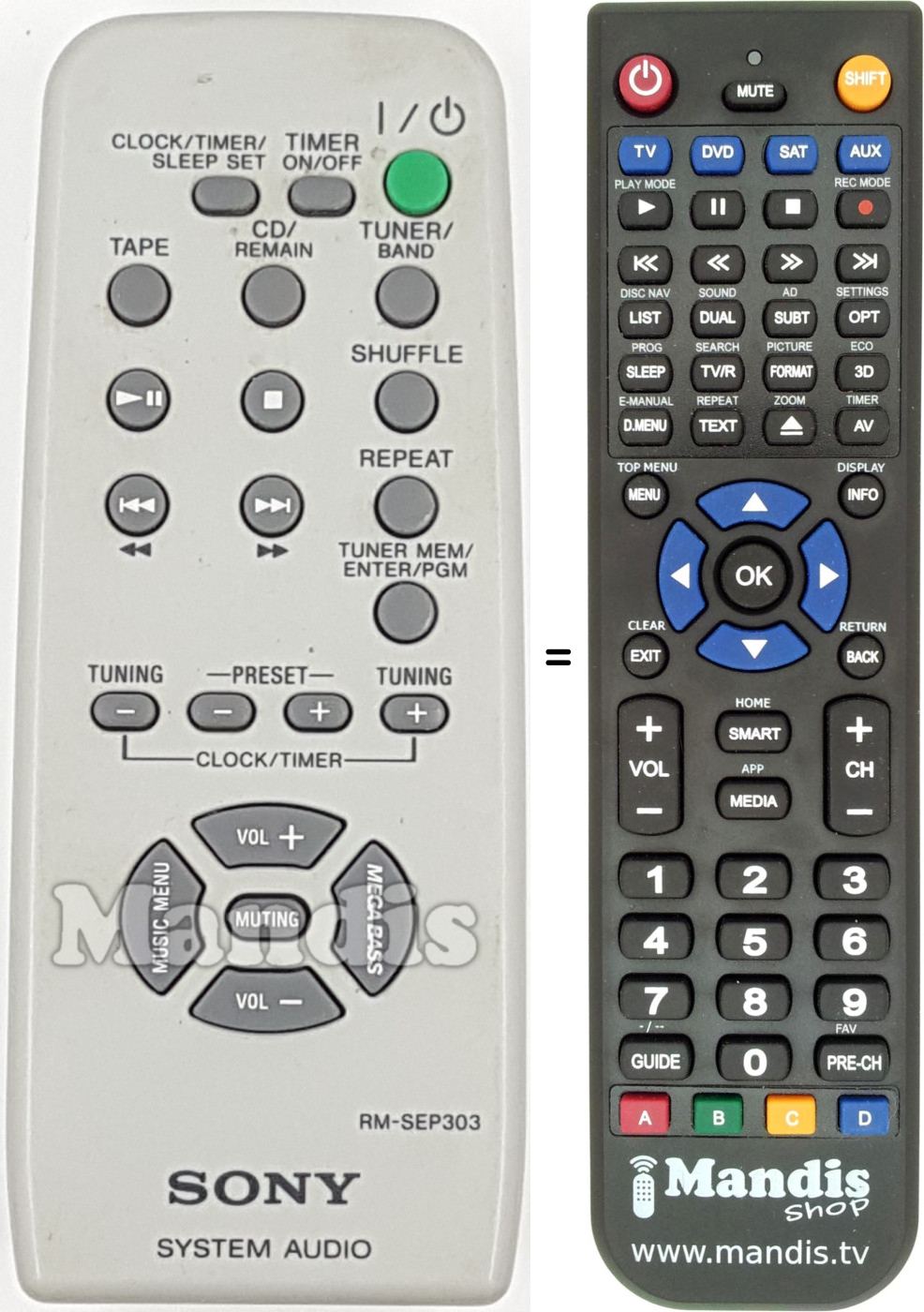 Replacement remote control 147718312