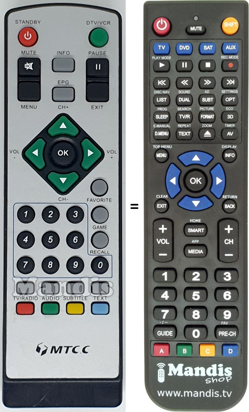 Replacement remote control KT6222-003