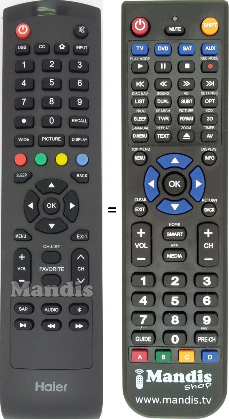 Replacement remote control 904-HRK86-10064