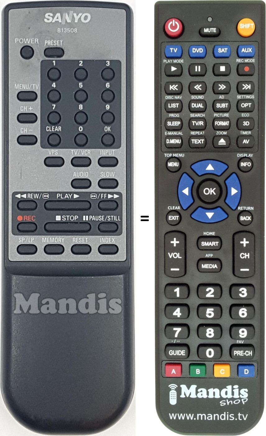Replacement remote control B13508