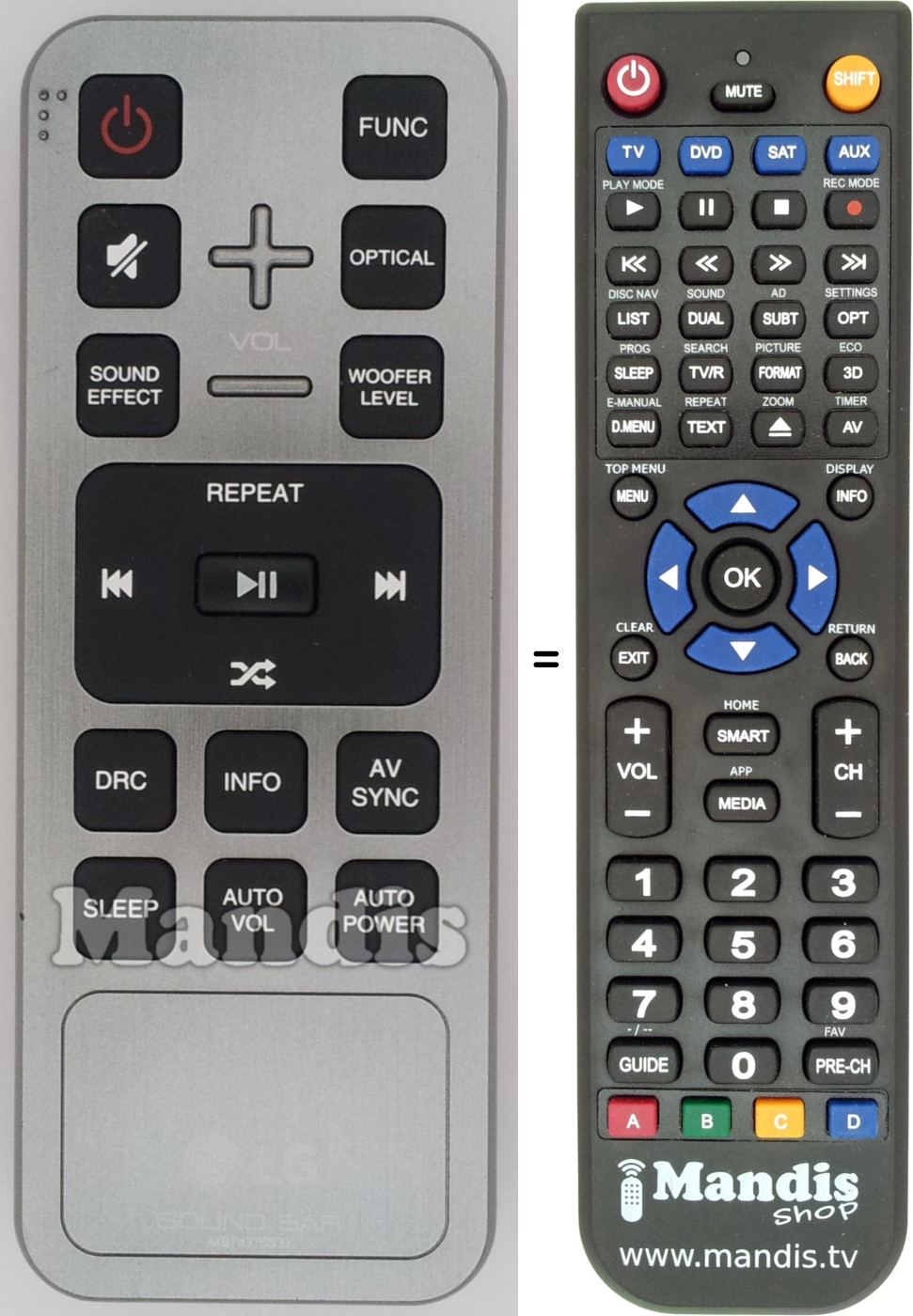 Replacement remote control AKB74375509